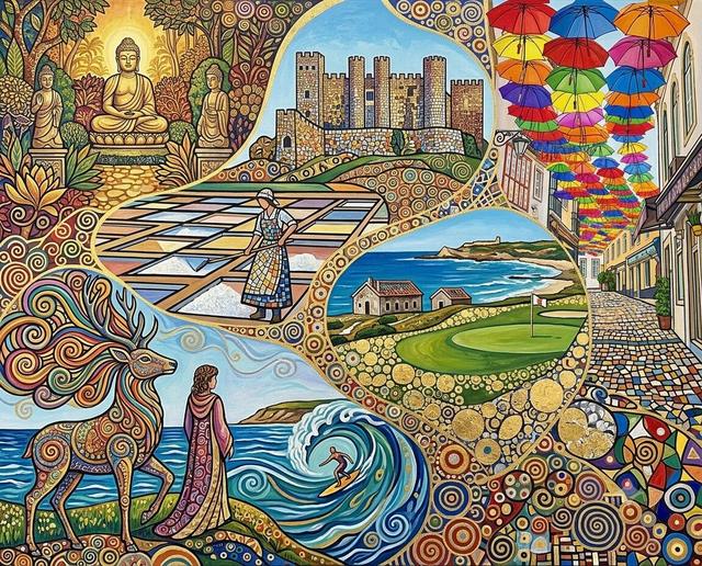 Praia d'el Rey im Stil von Klimt